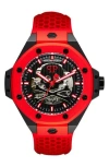 Philipp Plein $keleton Royal Silicone Strap Watch, 46mm In Black