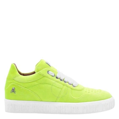 Philipp Plein King Power Velvet Low-top Sneakers In Green