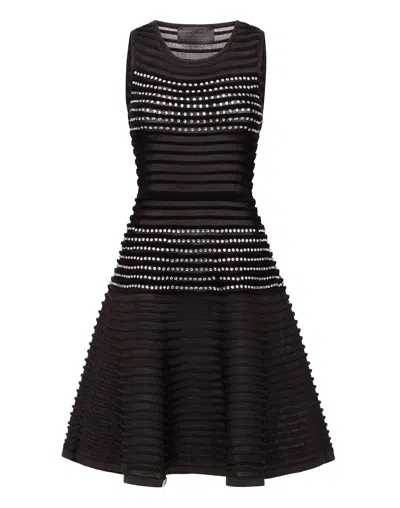 Philipp Plein Knit Day Dress Crystal In Black