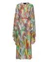 Philipp Plein Knit Lurex Kaftan Rainbow Patchwork In Multi