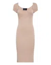 Philipp Plein Knit Midi Dress In Beige
