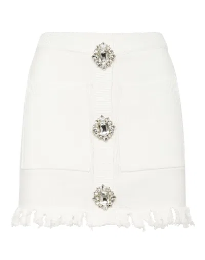 Philipp Plein Knit Mini Skirt Monogram In White