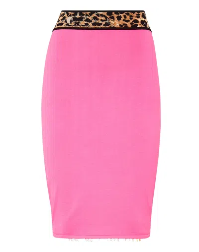 Philipp Plein Knit Skirt Leopard In Multi