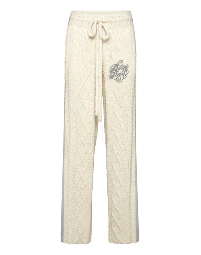 Philipp Plein Knit Straight Joggers Signature In Neutral