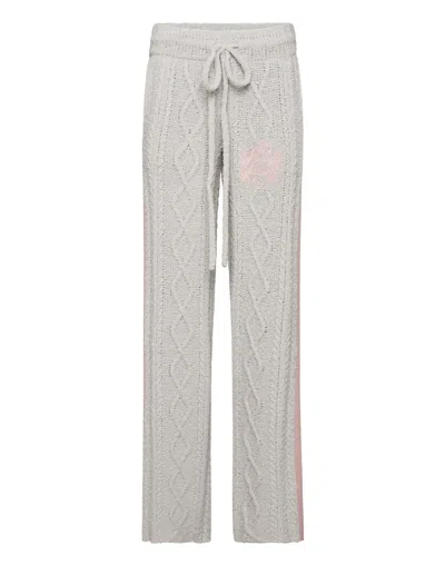 Philipp Plein Knit Straight Joggers Signature In Grey