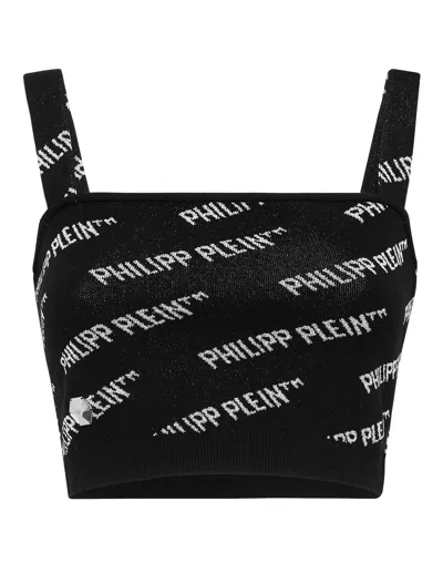 Philipp Plein Knit Top All Over Pp In Black