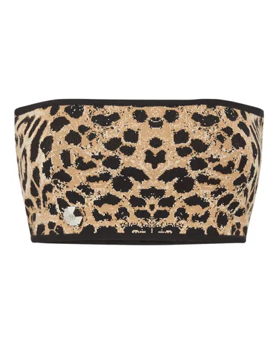 Philipp Plein Knit Top Leopard In Multi