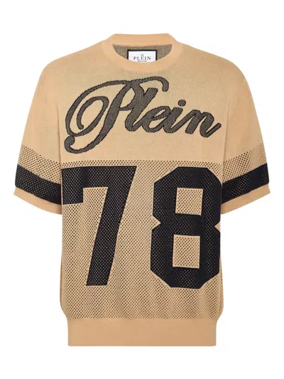 Philipp Plein Knitted 78-number T-shirt In Neutral