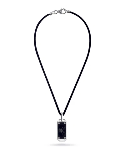 Philipp Plein $kull Bones Silicone Necklace In Silver