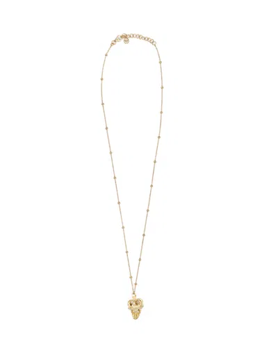 PHILIPP PLEIN $KULL CROWN CRYSTAL CABLE CHAIN NECKLACE