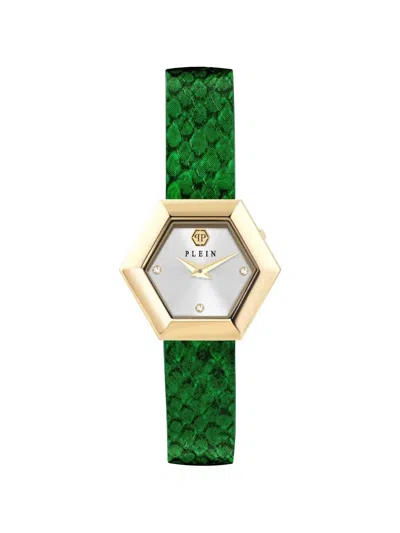 Philipp Plein La Jungle De Plein Hexagonal Diamond 28mm Watch In Silver