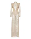 Philipp Plein Lace Long Dress In Gold