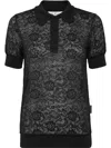 Philipp Plein Lace Polo Top In Black