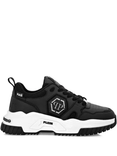 Philipp Plein Black Polyester Athletic Sneakers
