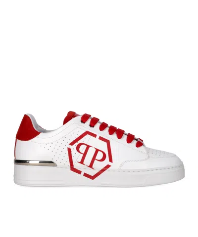 Philipp Plein Laced Sneakers In White
