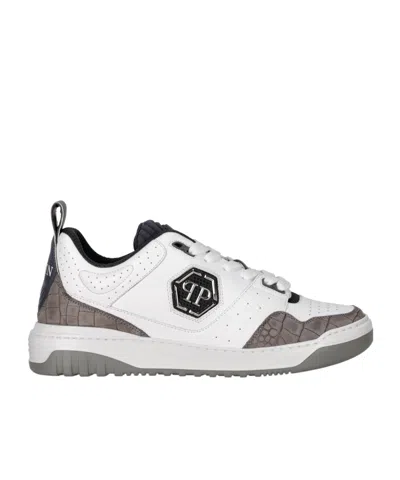 Philipp Plein Laced Sneakers In White