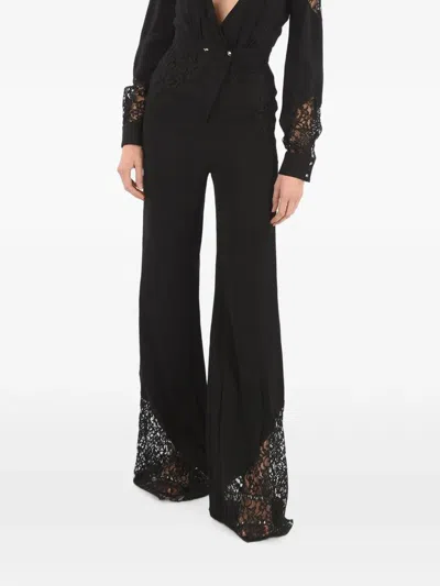 Philipp Plein Lace-panelled V-neck Jumpsuit In Black