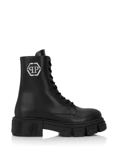 Philipp Plein Lace-up Boots Gothic Plein In Black