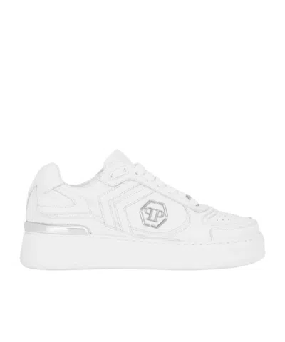 Philipp Plein Lace-up Low-top Casual Shoes In White