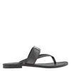 Philipp Plein Ladies Black Crystal Plein Flat Sandals In Black