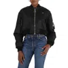 Philipp Plein Ladies Black Teddy Bear Bomber Jacket In Black