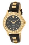 Philipp Plein Lady Rock Pyramid Stud Leather Strap Watch, 38mm