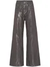 Philipp Plein Laminated Flared Jeans In Silver