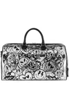 Philipp Plein Large Smile Duffle Bag In Grey