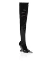 Philipp Plein Patent-leather Over-knee Boots In Black