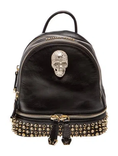 Pre-owned Philipp Plein Leather Backpack In Black
