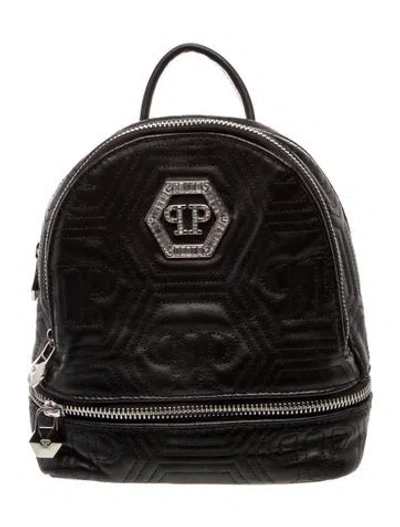 Pre-owned Philipp Plein Leather Backpack In Black