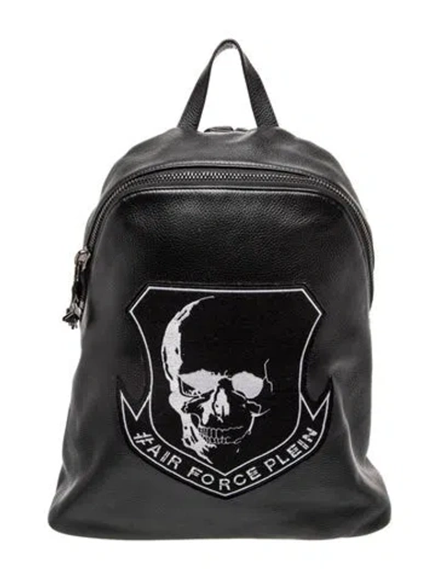 Pre-owned Philipp Plein Leather Backpack In Black