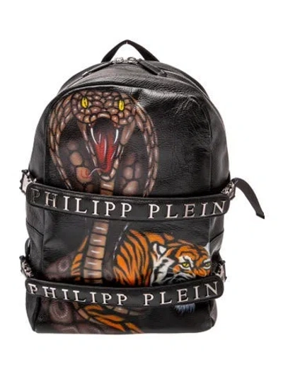 Pre-owned Philipp Plein Leather Backpack In Black