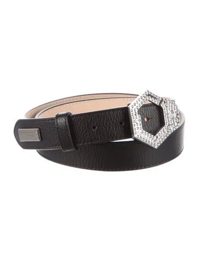 Pre-owned Philipp Plein Leather Belt In Black