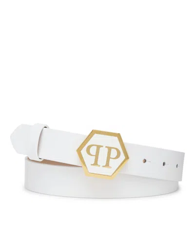Philipp Plein Leather Belt Hexagon