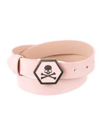 Pre-owned Philipp Plein Leather Belt In Pink