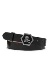 Philipp Plein Leather Belt Skull In Black