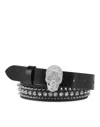 Philipp Plein Leather Belt Skull In Multi