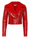 Philipp Plein Killer Lined Biker Jacket In Red