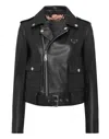 Philipp Plein Leather Biker Iconic Plein In Black