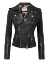 Philipp Plein Leather Biker Jacket In Black