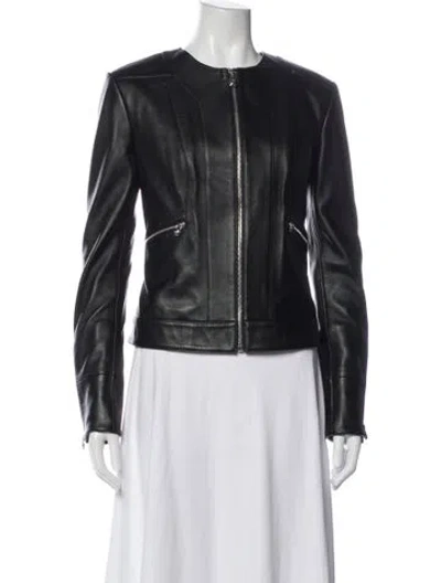 Pre-owned Philipp Plein Leather Biker Jacket W/ Tags In Black