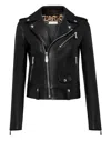 Shop Philipp Plein Leather Biker Look At Me Flame In Black