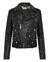 Philipp Plein Leather Biker Oversize Stars Studs In Black