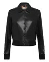 Philipp Plein Leather Bomber Crystal Cable In Black