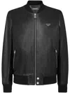 PHILIPP PLEIN LEATHER BOMBER JACKET