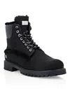 Philipp Plein Leather Boots With Shearling Inside Iconic Plein In Black