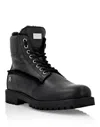 Philipp Plein Leather Boots With Shearling Inside Iconic Plein In Black