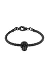 Philipp Plein Leather Bracelet In Black