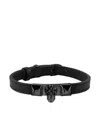 Philipp Plein Leather Bracelet In Black